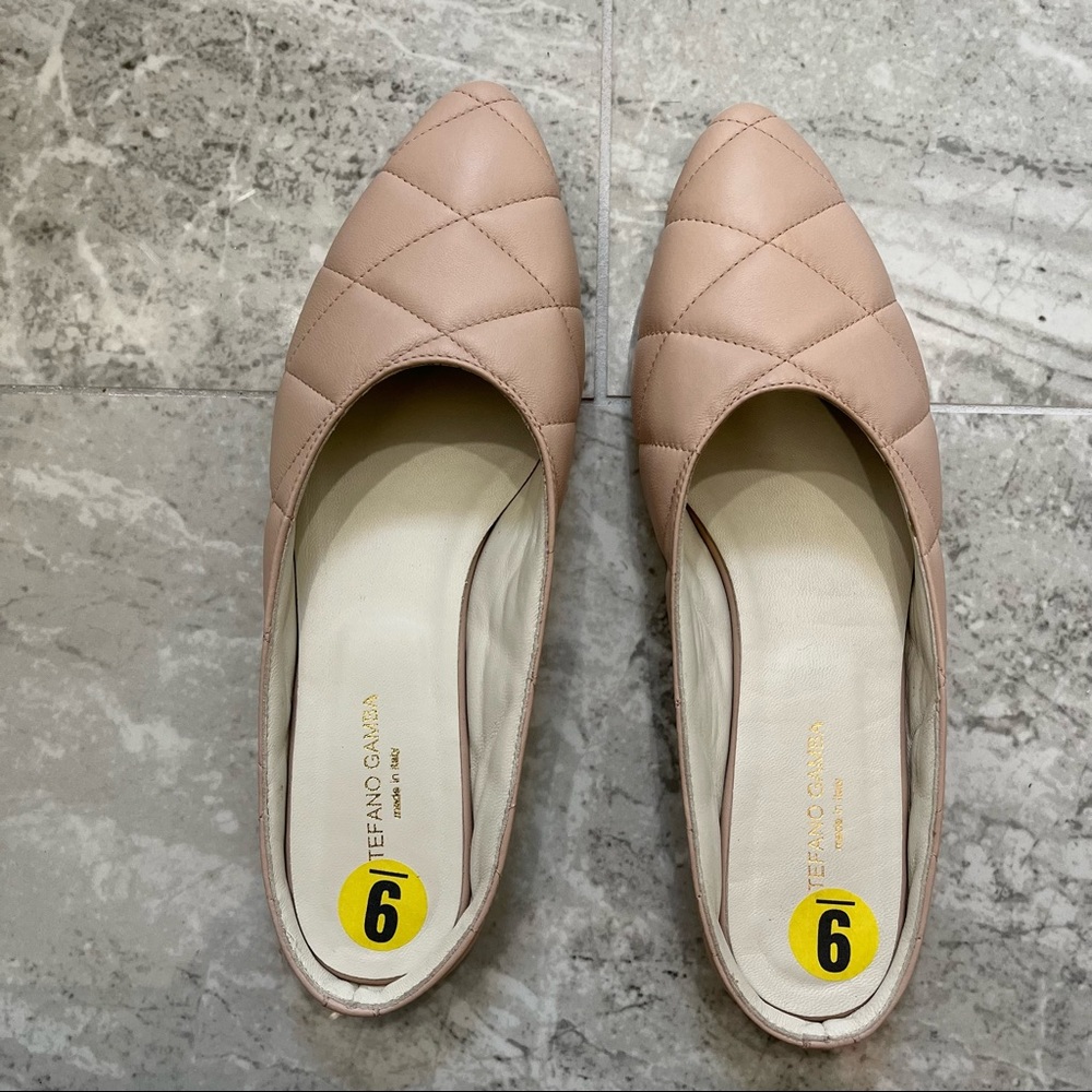 Stefani Gamba Leather Cream Mules in Size 39
